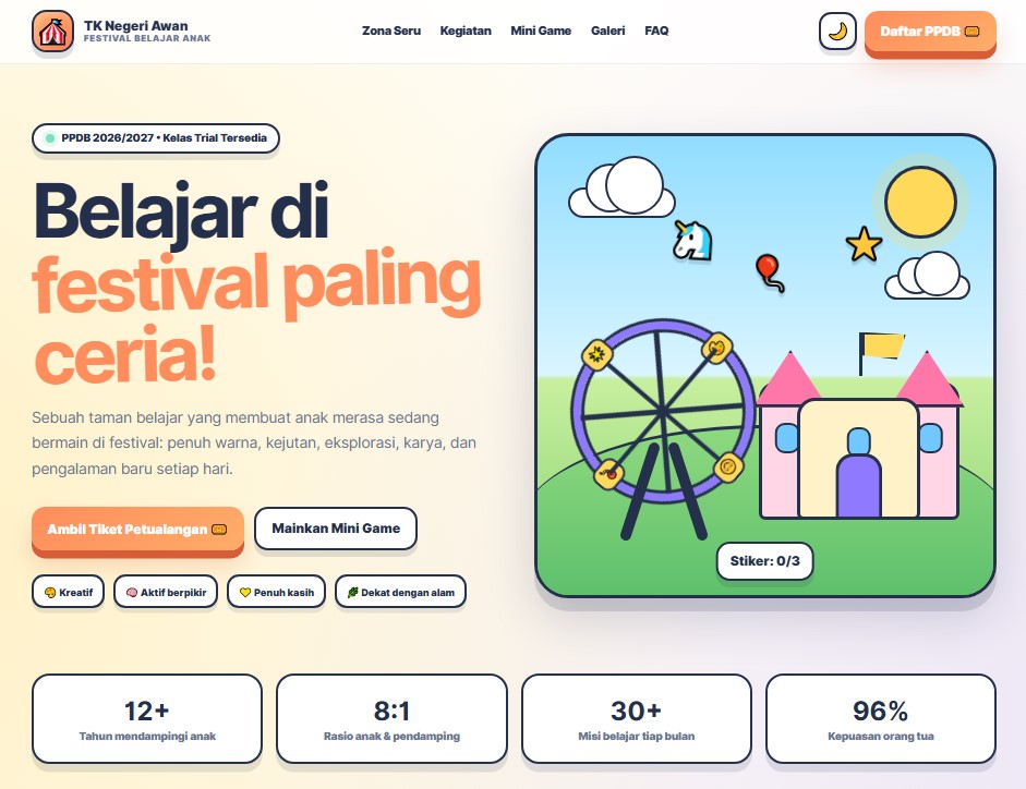 Preview template Negeri Awan